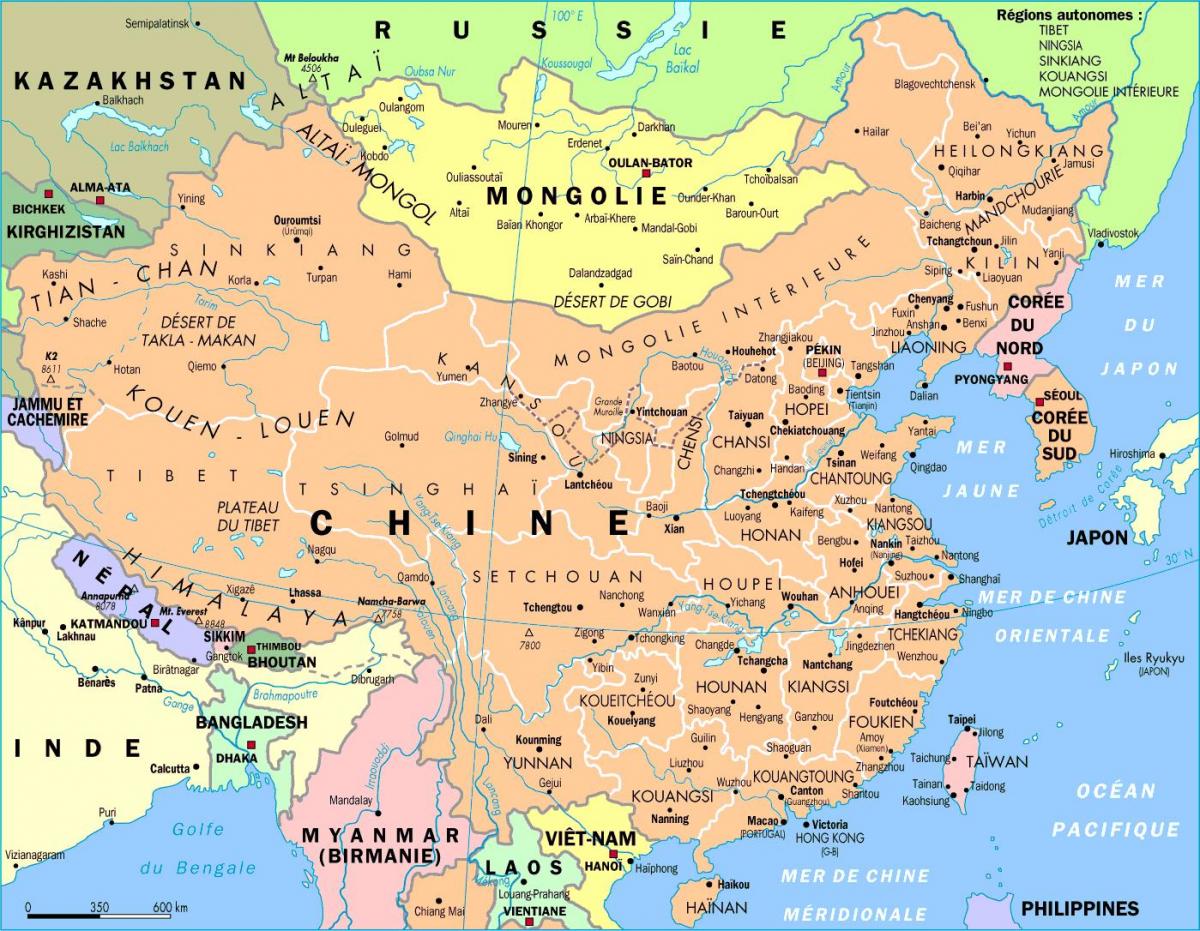 Cina administratif peta
