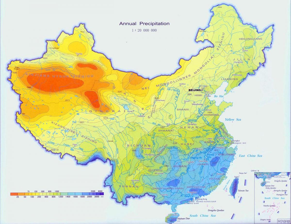Cina peta curah hujan