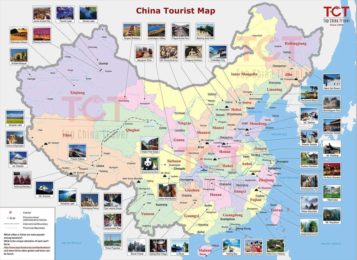 peta dari China peak