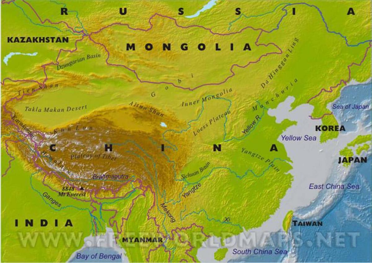 Cina peta fisik