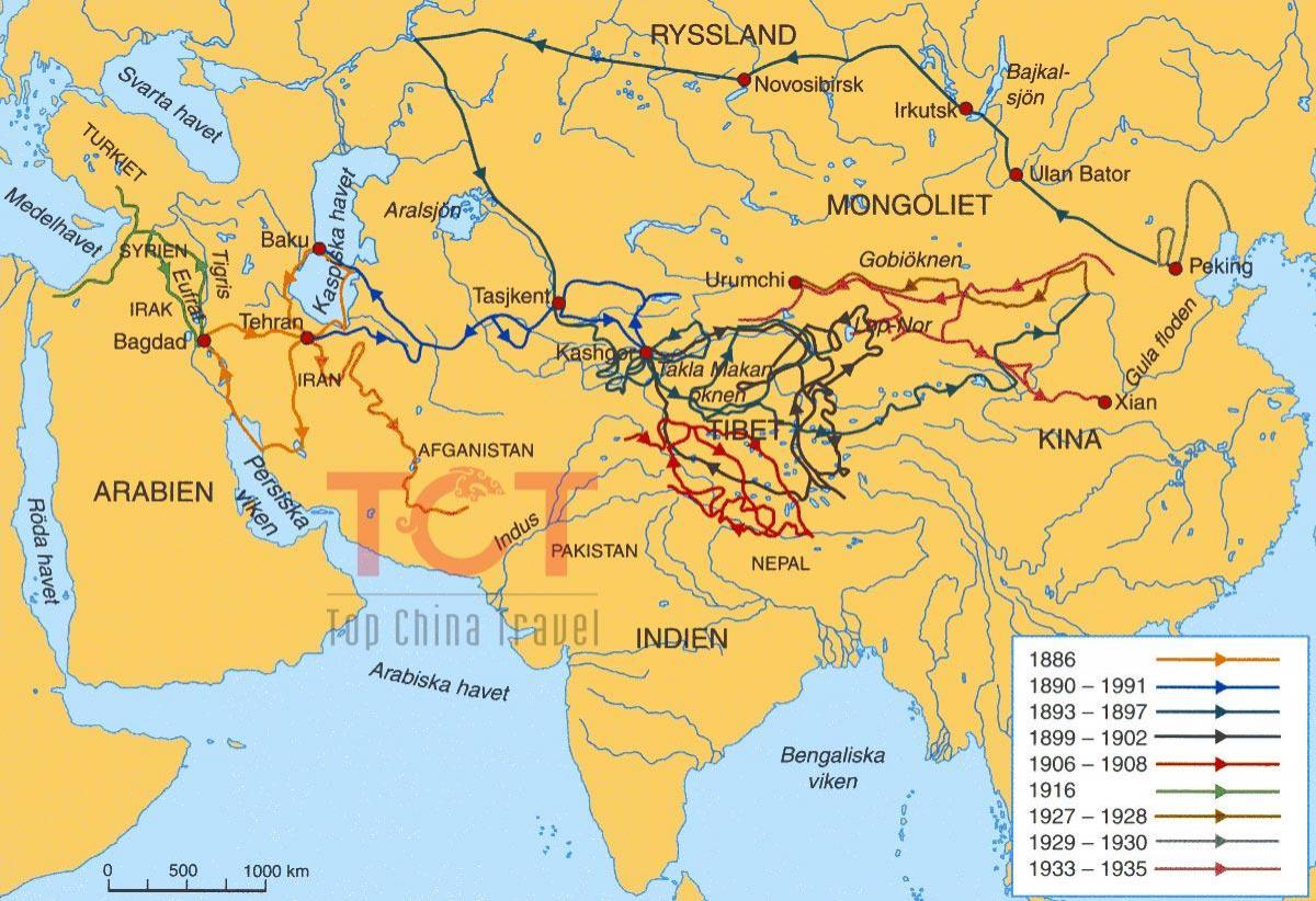 peta jalan sutra di Cina kuno