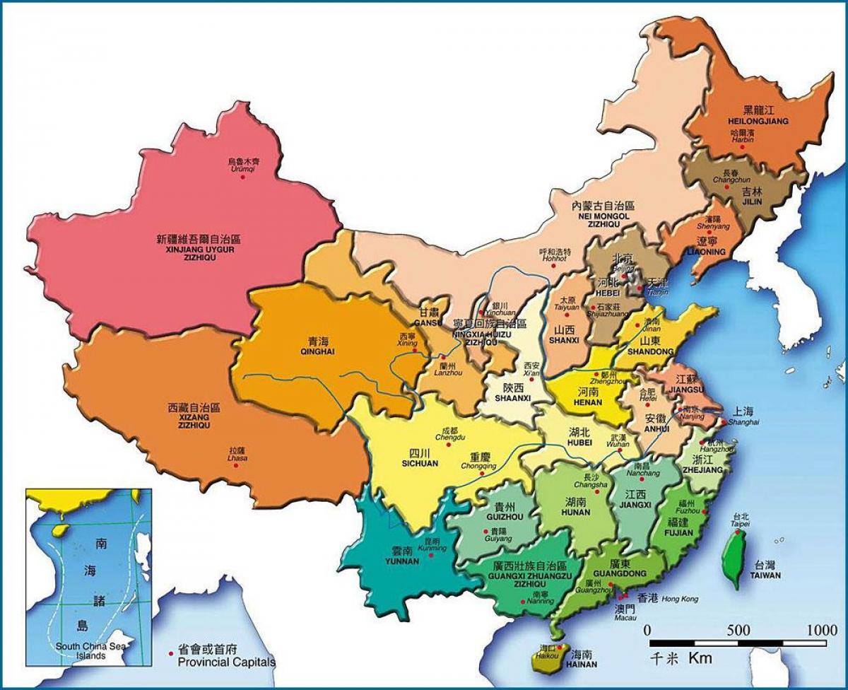 peta provinsi Cina