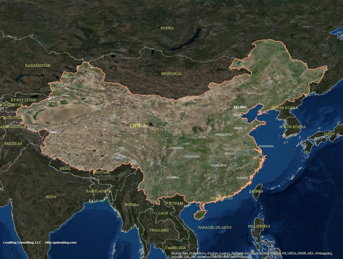 Cina satelit peta