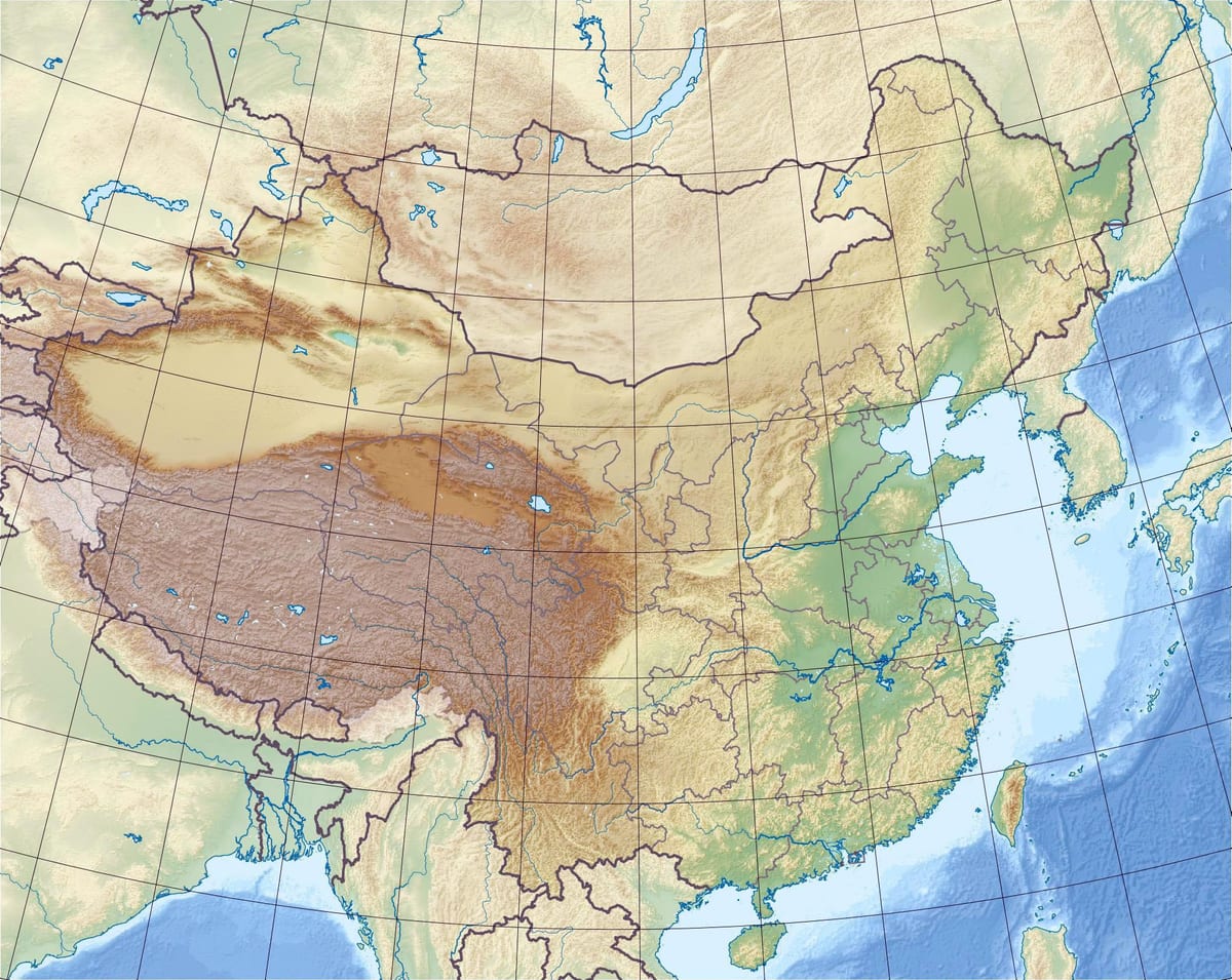 peta relief dari Cina