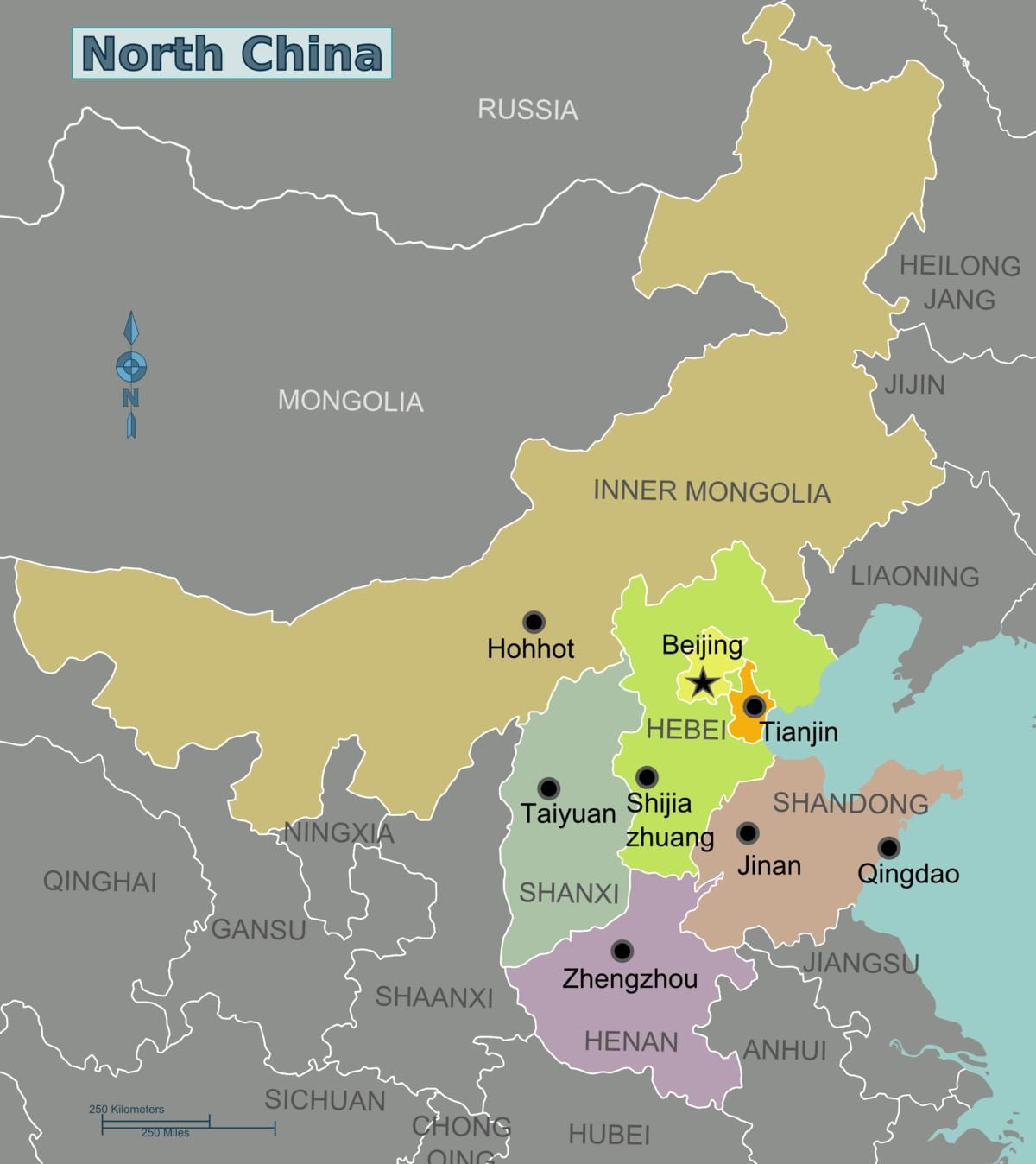 peta dari utara Cina