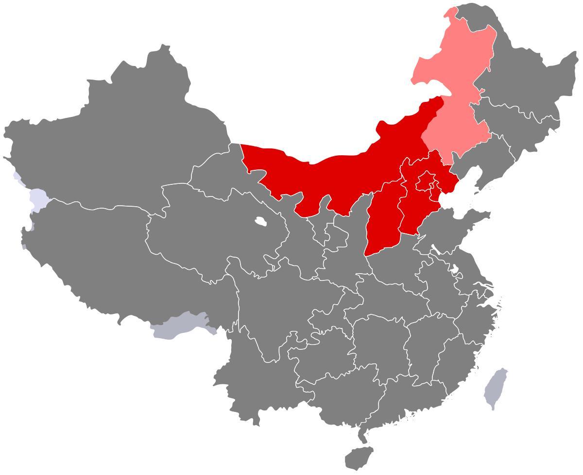 peta dari utara Cina