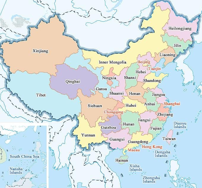 peta dari Cina