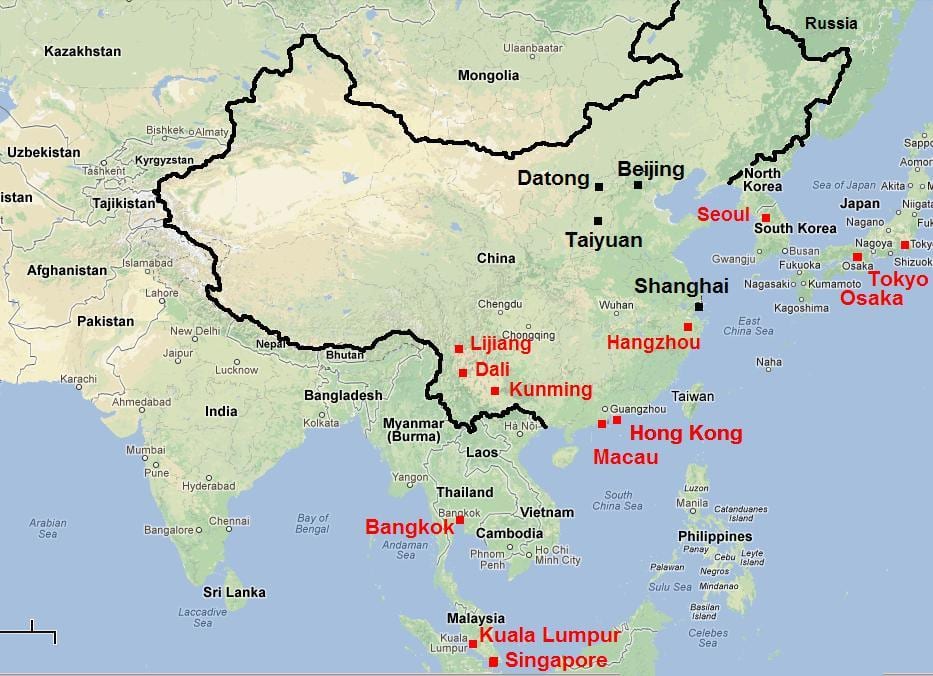 Cina selatan peta
