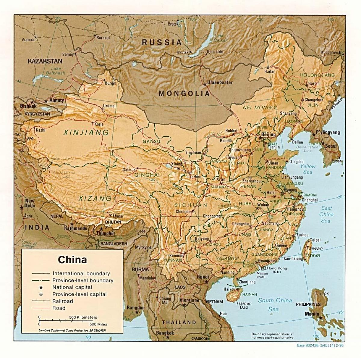 peta geografis Cina