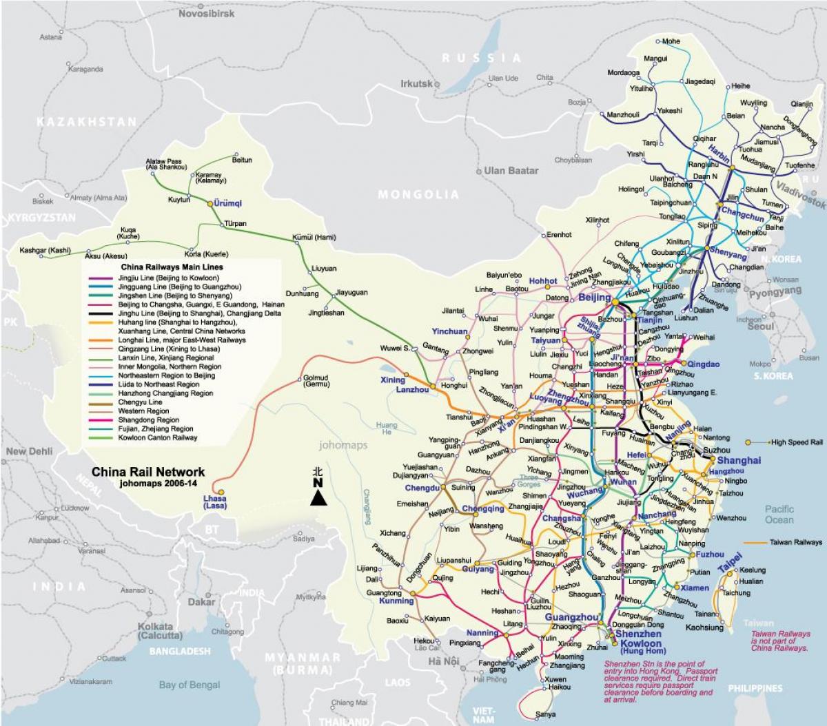 peta kereta api China