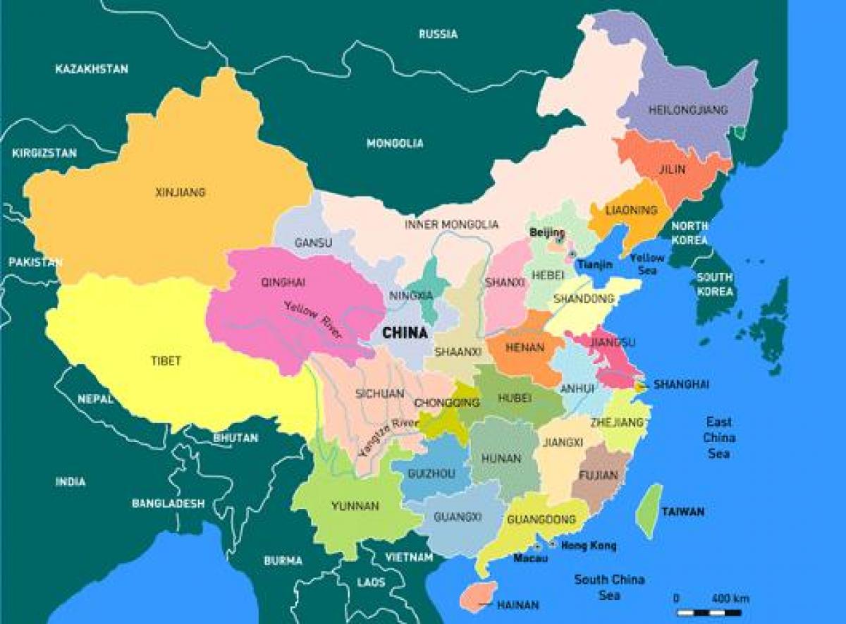 China provinsi peta dalam bahasa inggris