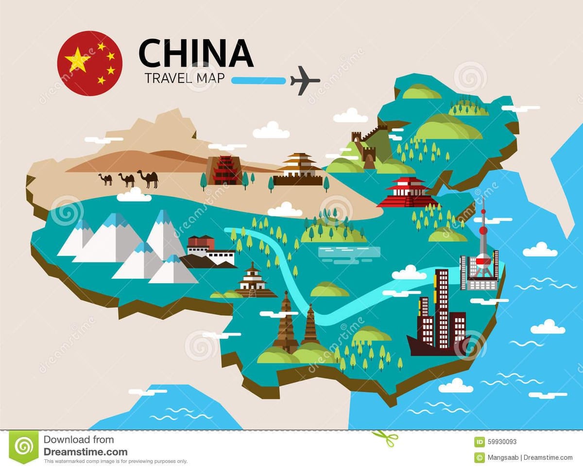 peta wisata Cina