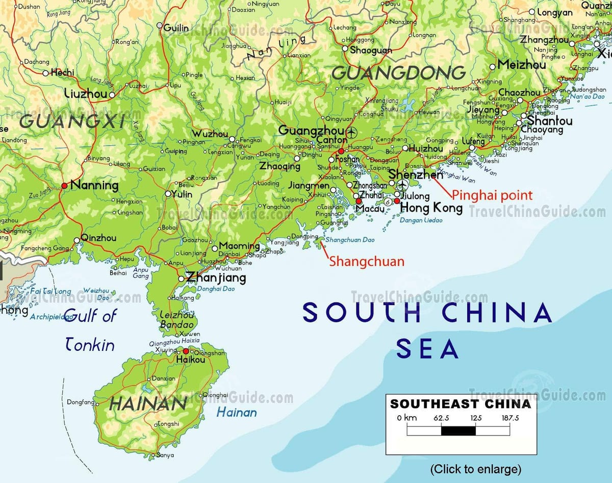 peta dari tenggara China