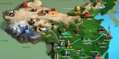 Peta dari China tempat wisata