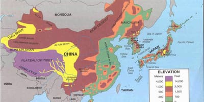Peta dari Cina gurun