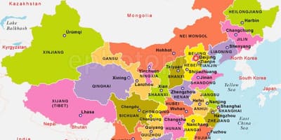 China dengan negara-negara peta
