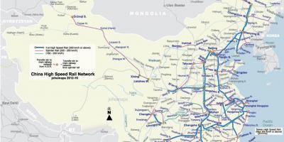 Rel kecepatan tinggi Cina peta
