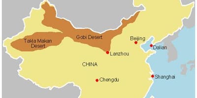 Peta dari Cina gurun