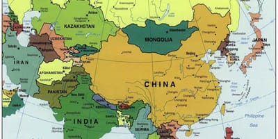 China dan negara-negara sekitarnya peta
