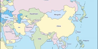 Peta dari China dan negara-negara yang berbatasan