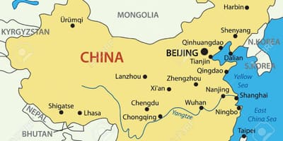 Kuning, laut Cina peta
