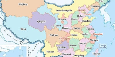 Cina peta kota dan provinsi