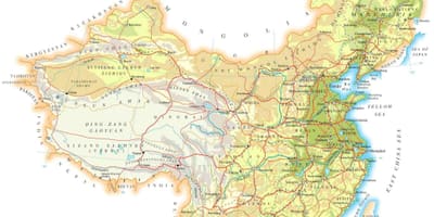 Cina peta topografi