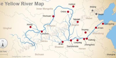 Cina peta sungai kuning
